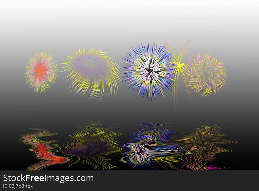 Festive colorful fireworks