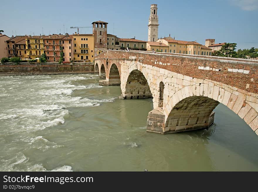 Bridge and buildings