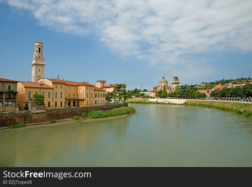 Verona River And Landscape