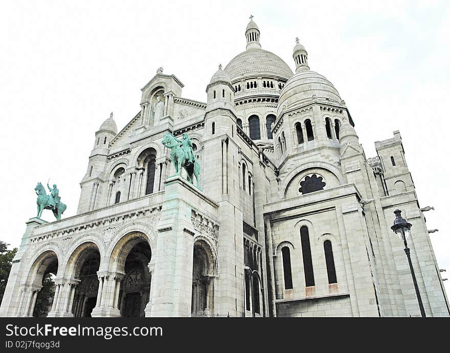 Sacre - Coeur Basilica on hills of Montmartre Paris France. Sacre - Coeur Basilica on hills of Montmartre Paris France