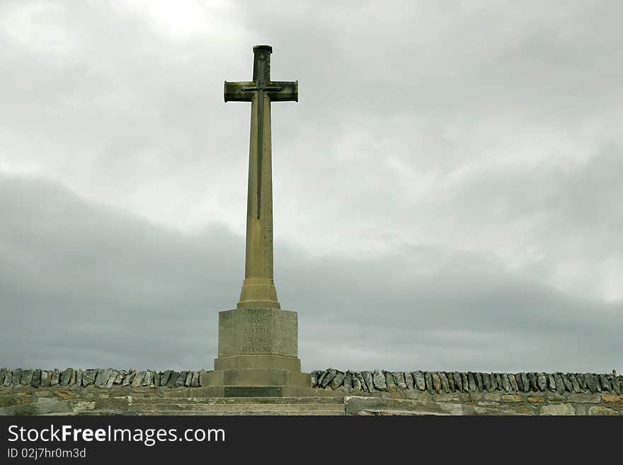 Cross monument for death in Falkland war