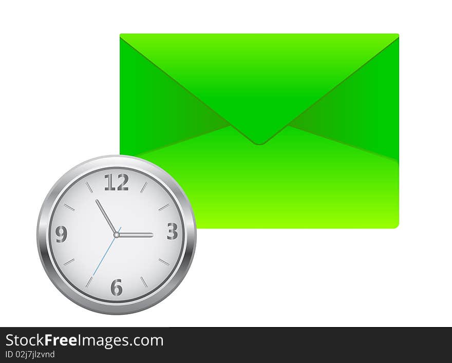 Envelope with clock