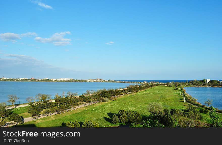 Lake and sea