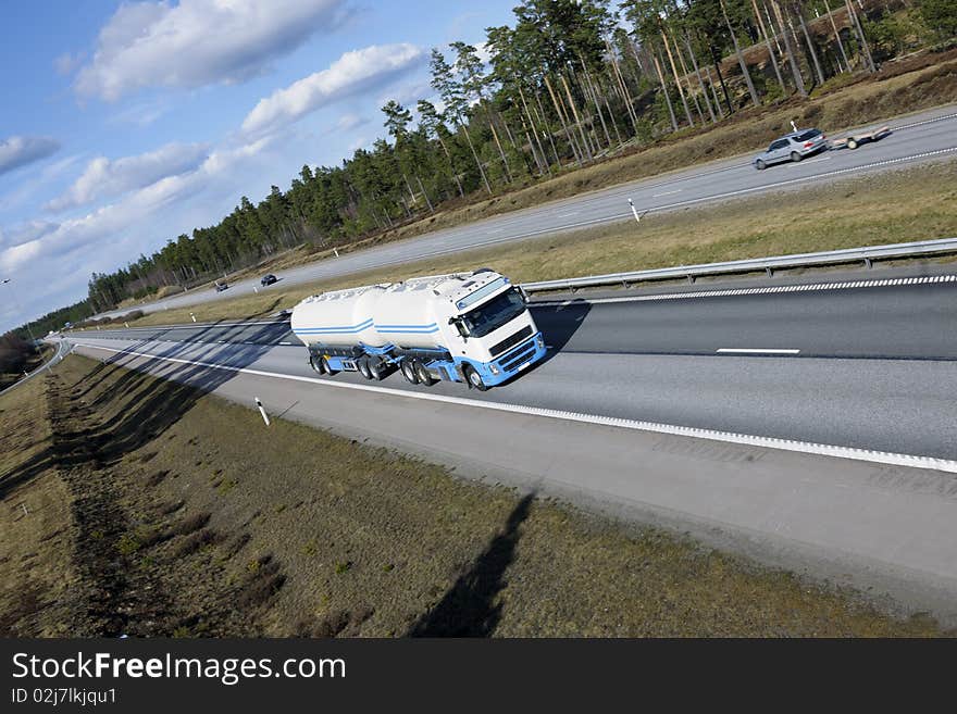 Fuel Truck In Blurred Motion