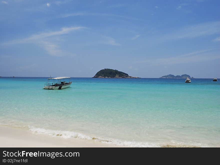 Malaysian Boat On Tropical Beach