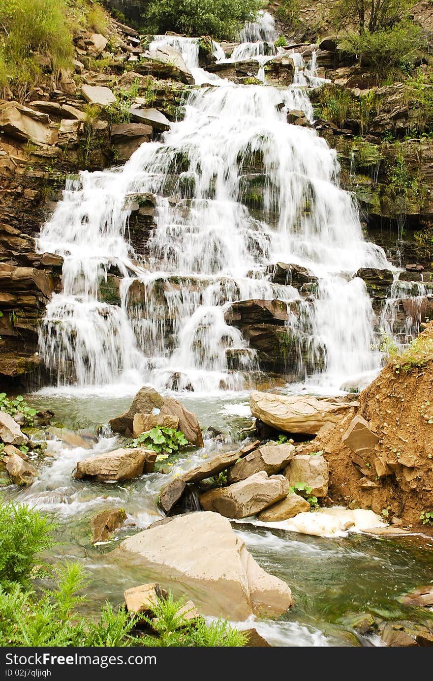 Beautifull naturall waterfall with rocks. Beautifull naturall waterfall with rocks