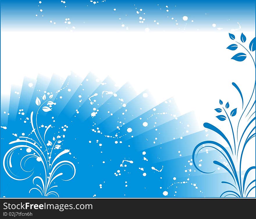 Blue floral ad layout beautiful background decoration. Blue floral ad layout beautiful background decoration