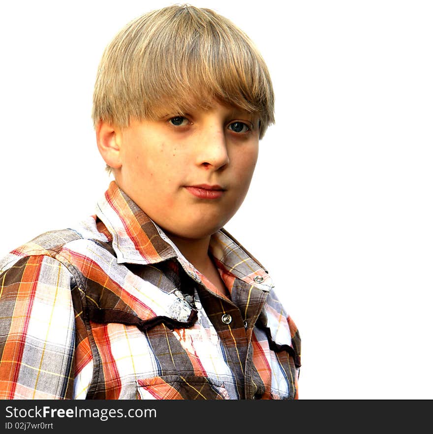 Teenager portrait isolated on the white