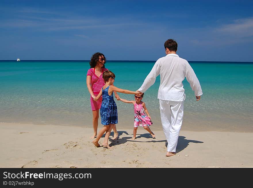 Family beach fun