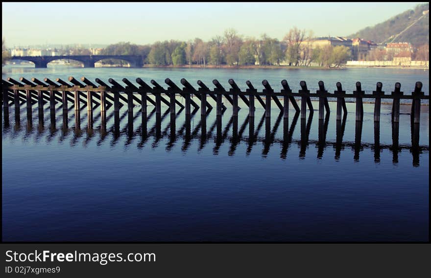 Breakwater on the river