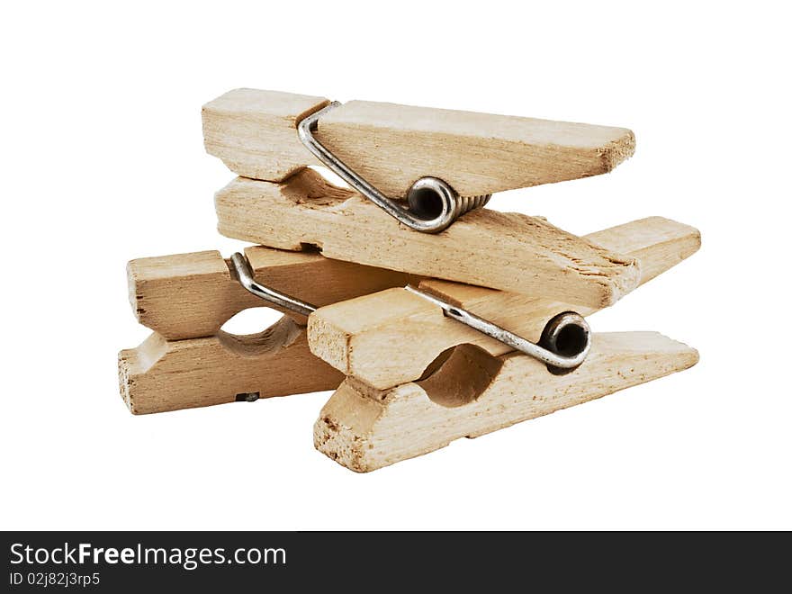 Wooden clothespins