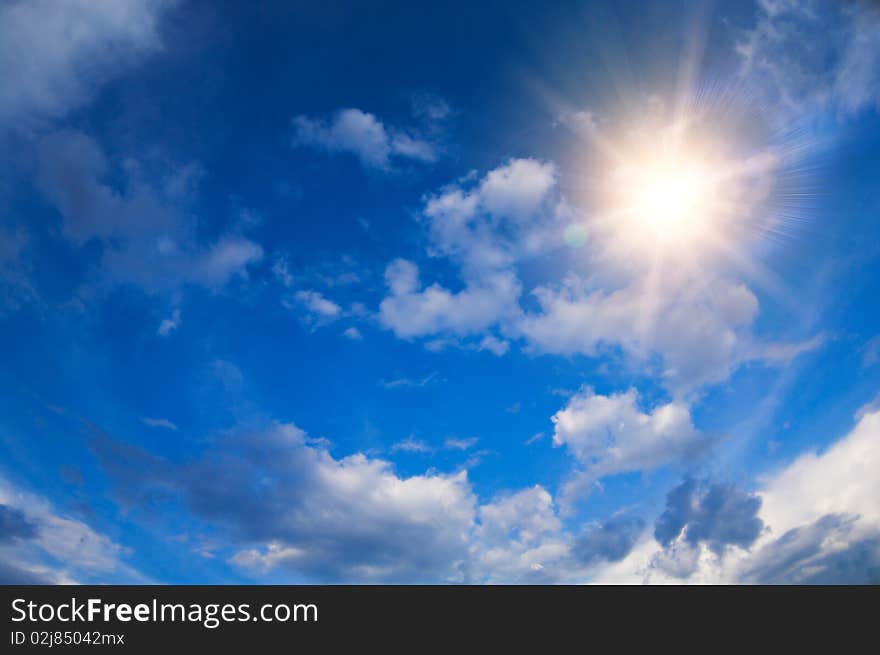 Sky background in summer day. Nice blue nature background. Sky background in summer day. Nice blue nature background.