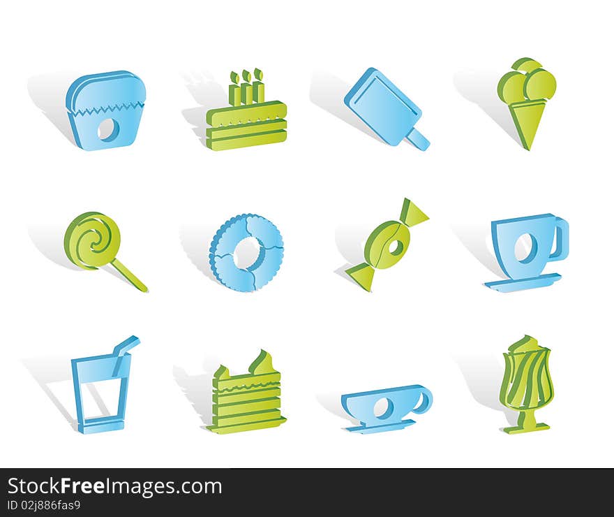 Sweet food and confectionery icons - icon set