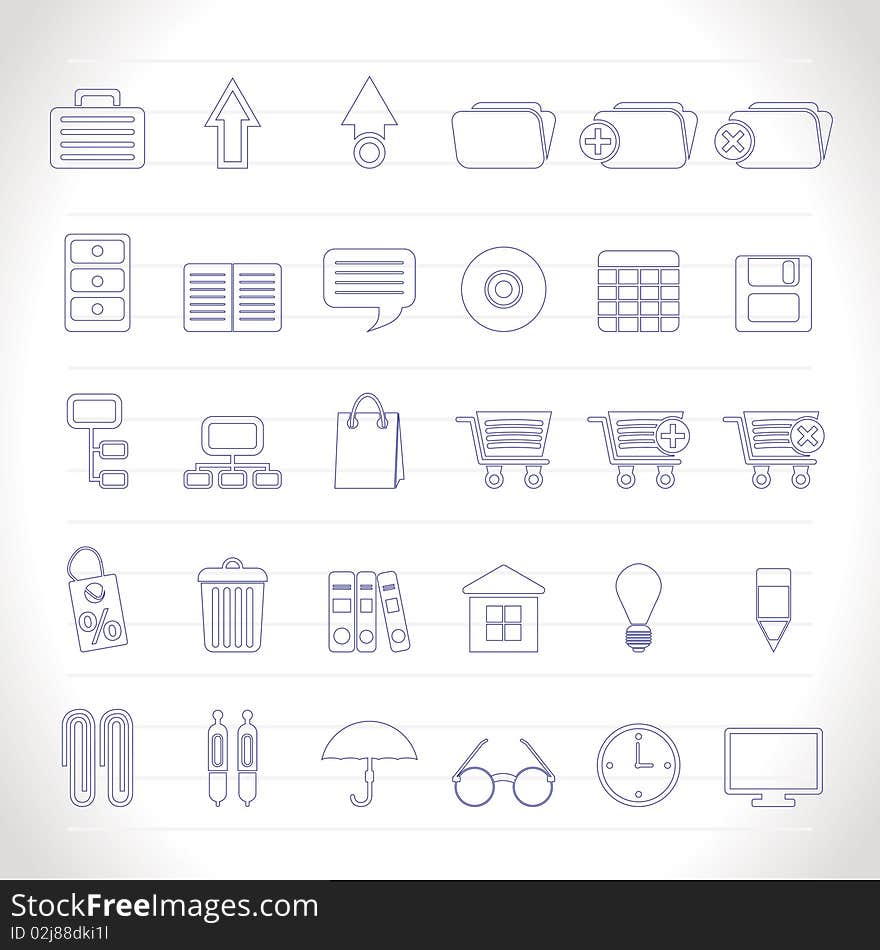 Business and office icons - icon set