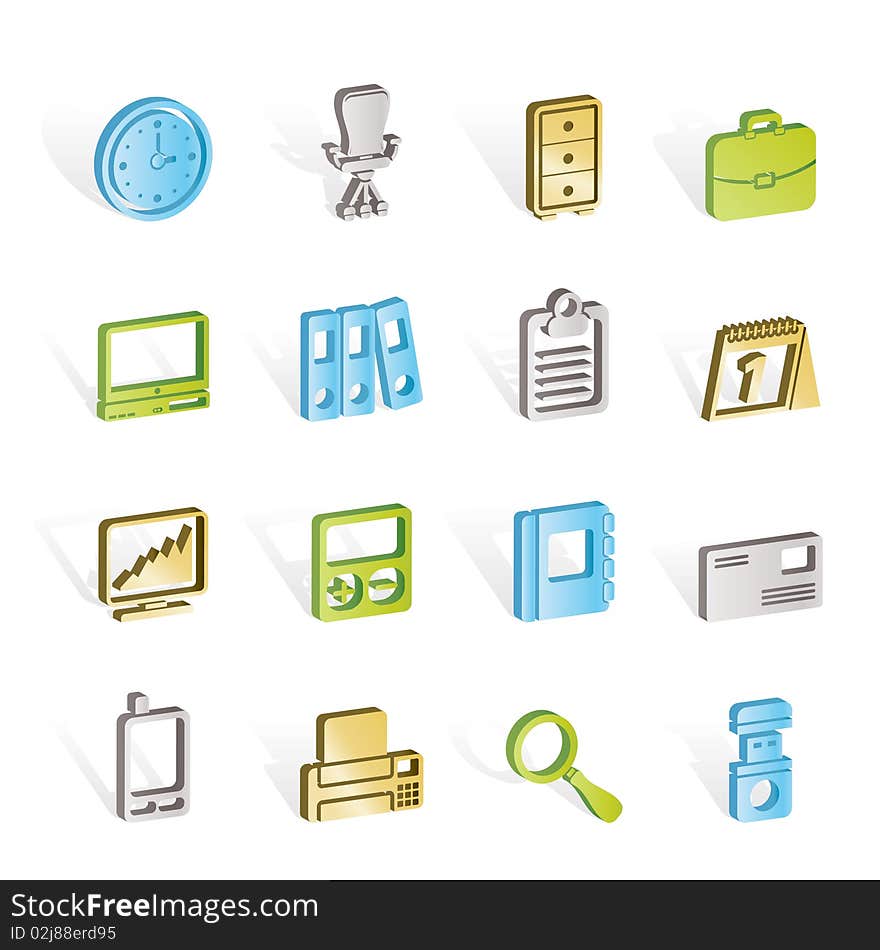 Business and office icons - icon set