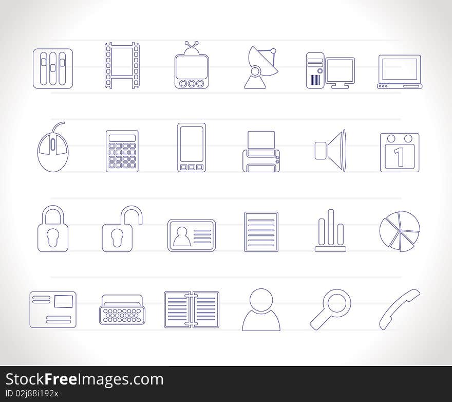 Business and office icons - icon set