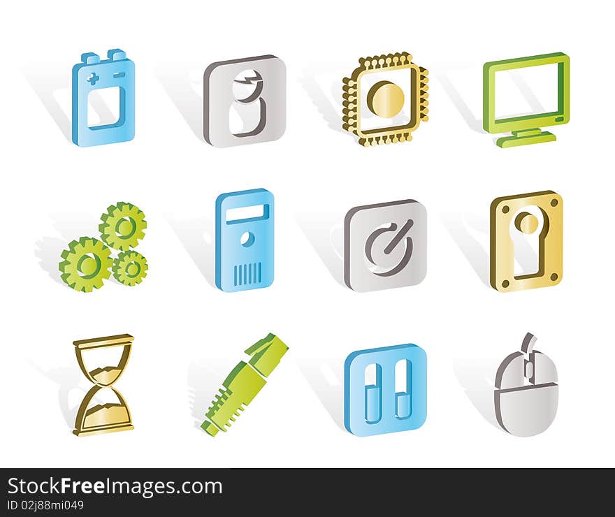 Computer and mobile phone elements icon - icon set