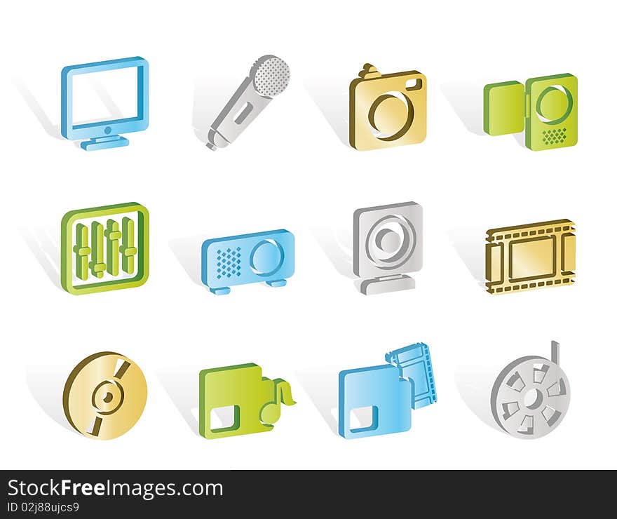 Media equipment icons - icon set