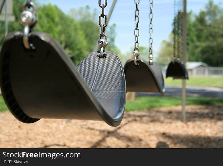 Empty Swing set at the playground. Empty Swing set at the playground