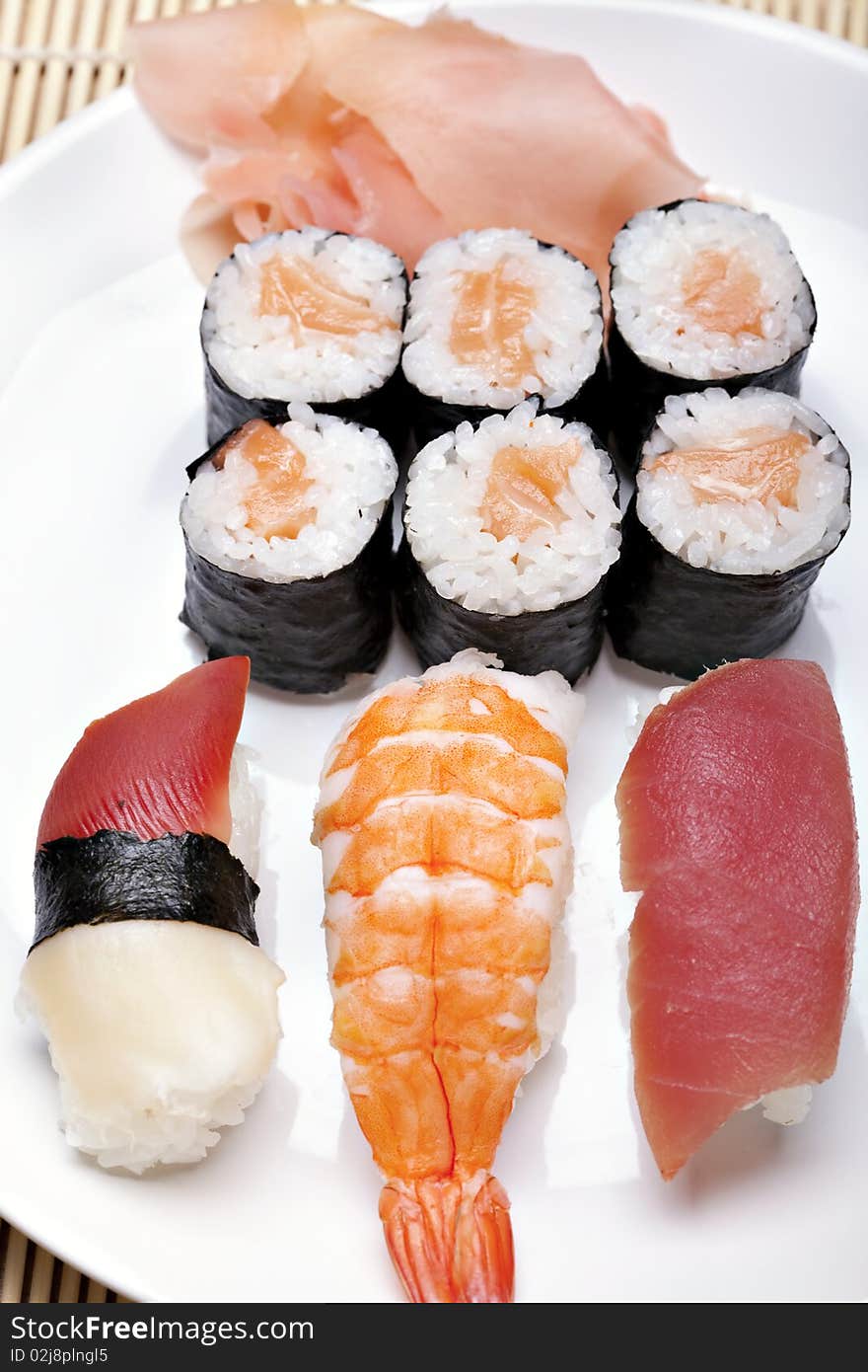 Japan traditional food, diferent sushi. Japan traditional food, diferent sushi