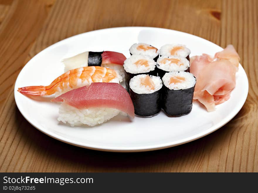 Japan traditional food, diferent sushi. Japan traditional food, diferent sushi