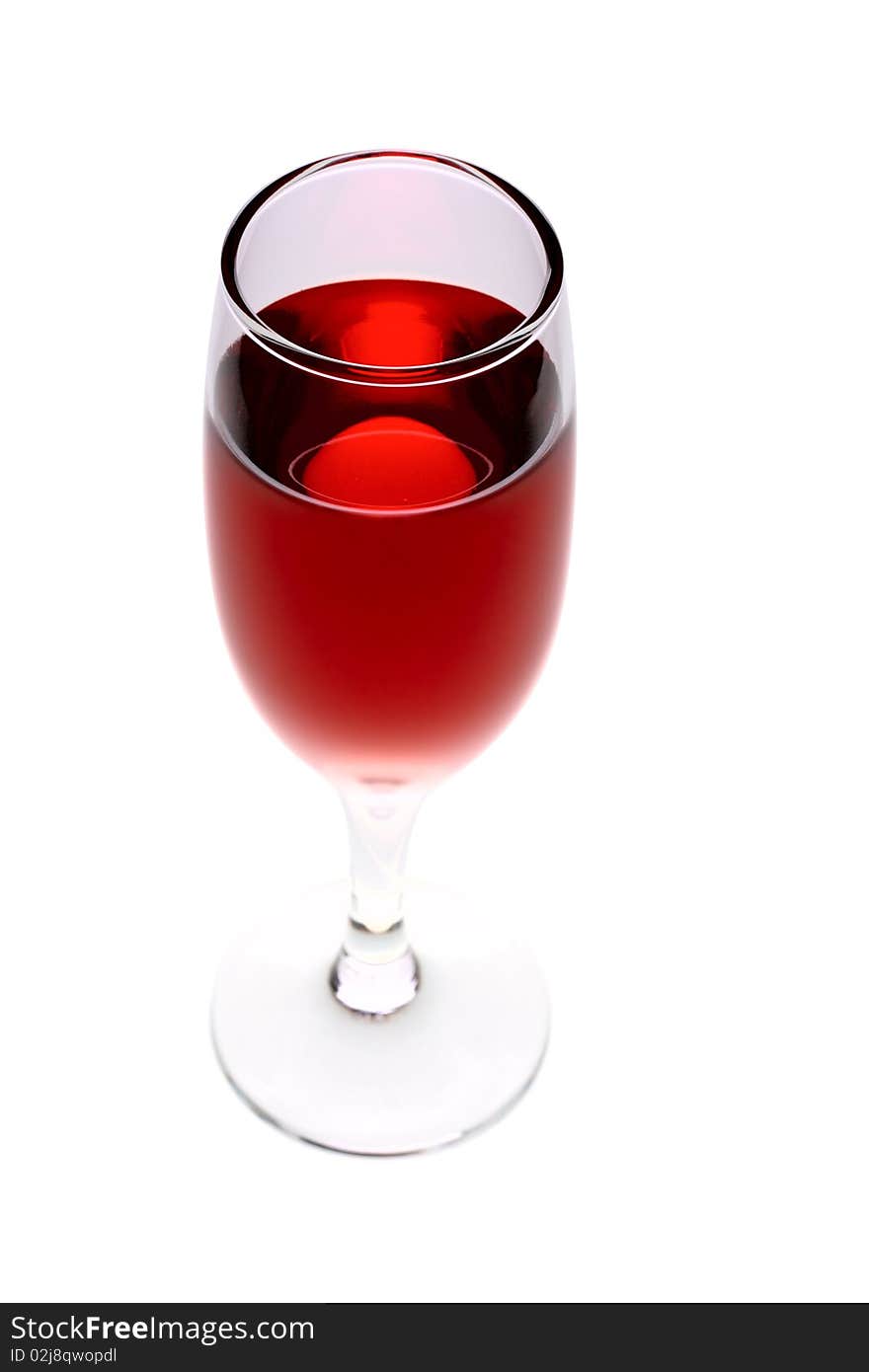 Glass of wine. Isolated object on a white background