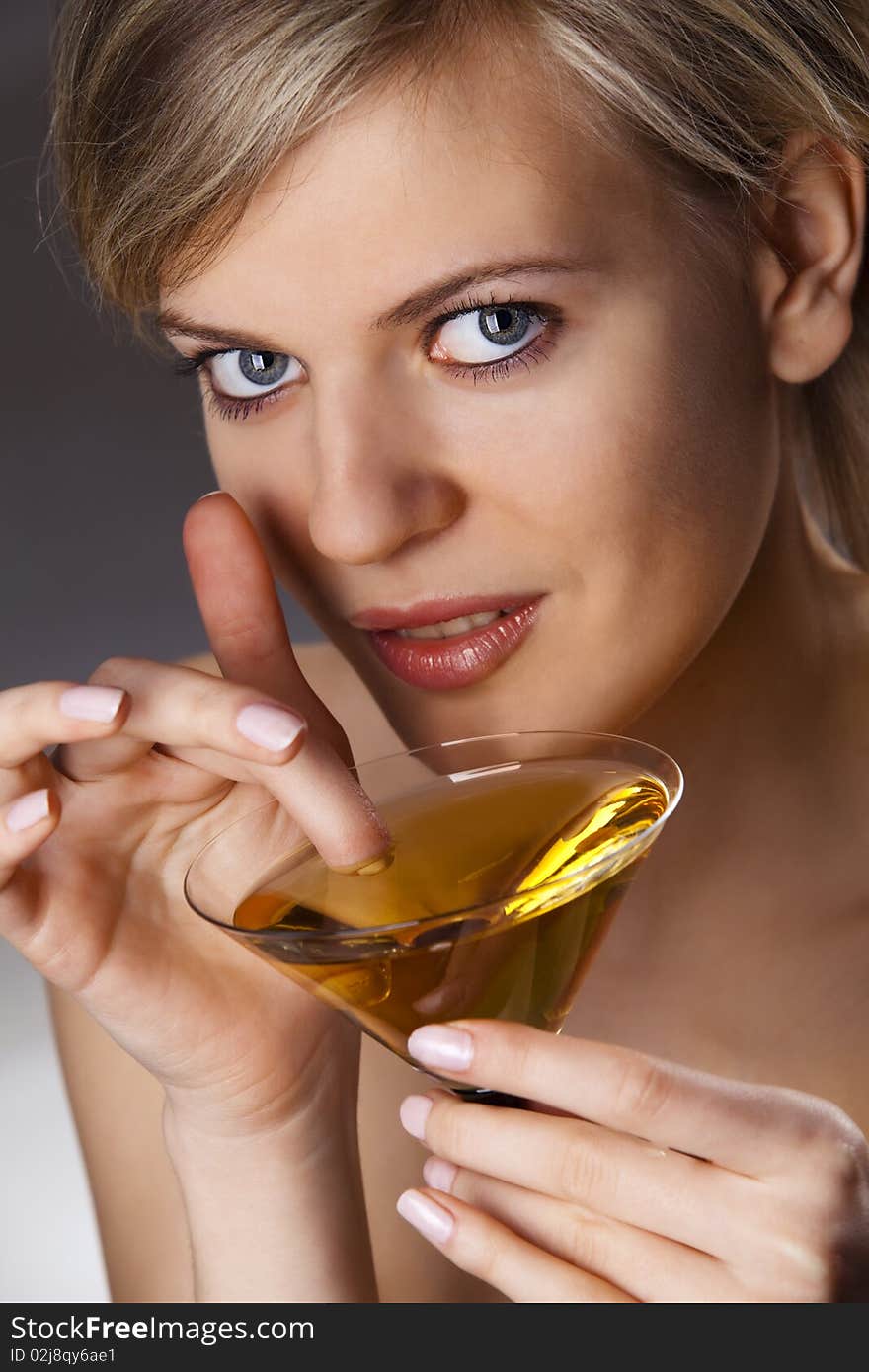 Woman With Glass Of Cocktail