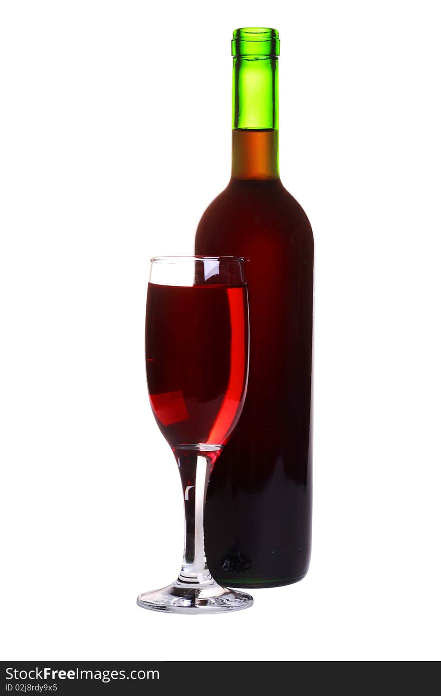 Glass and bottle of wine