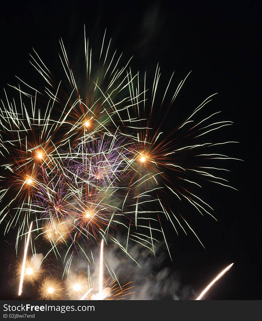 Colorful Fireworks in the night sky