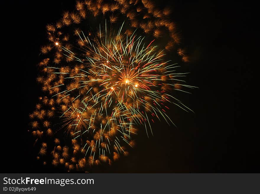 Colorful Fireworks in the night sky