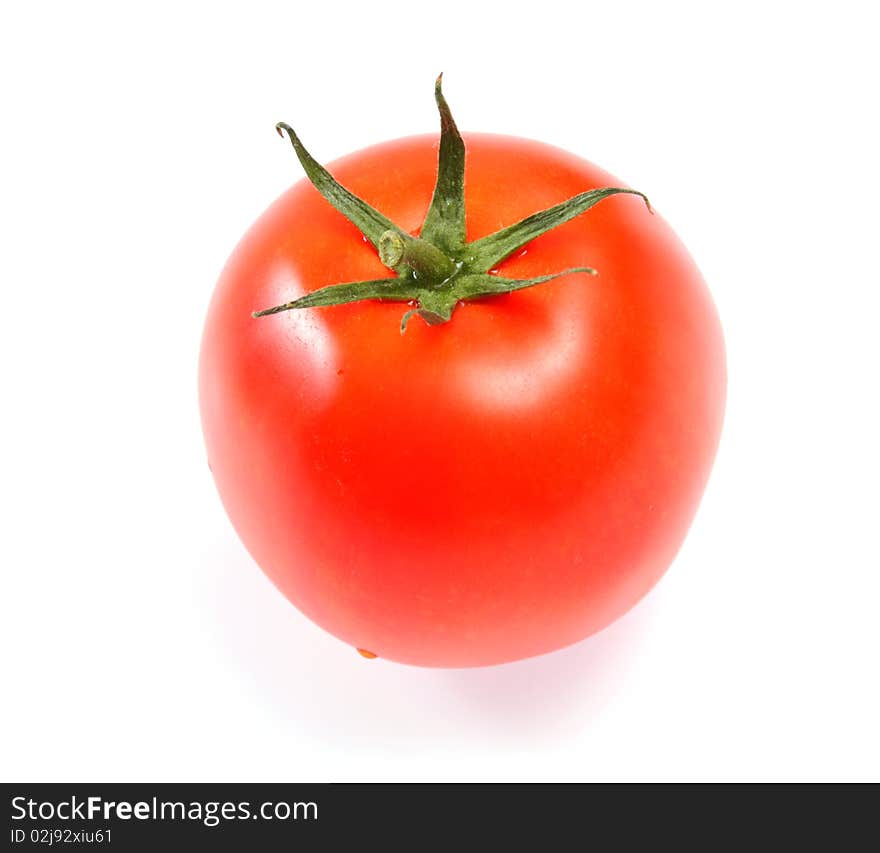 Fresh red tomato isolated on white background