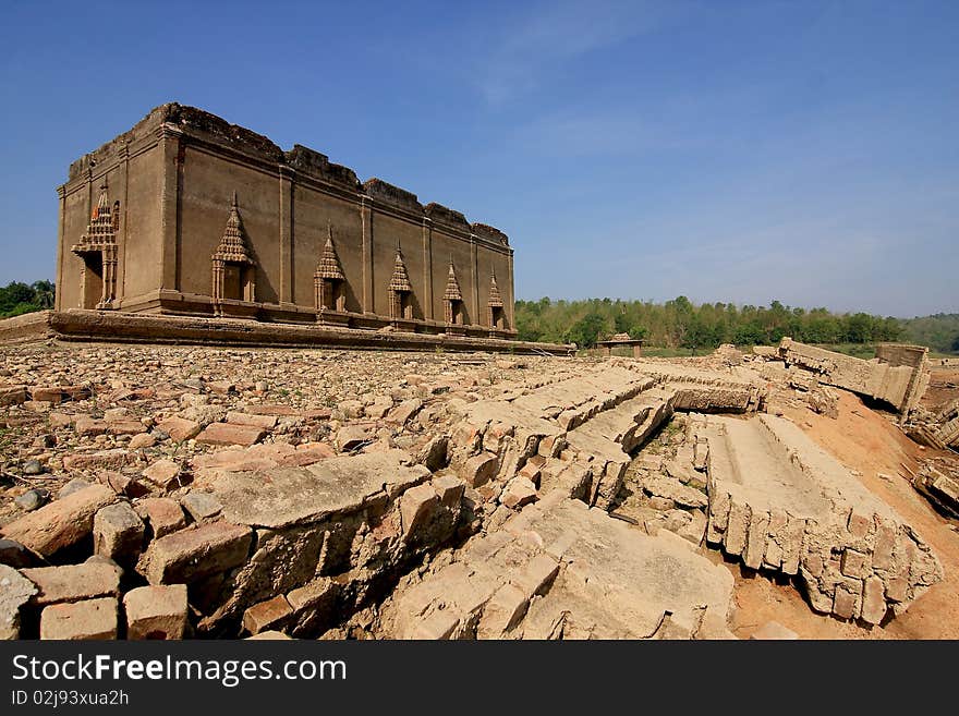 The Drowned Temple in Sangkhlaburi, Thailand