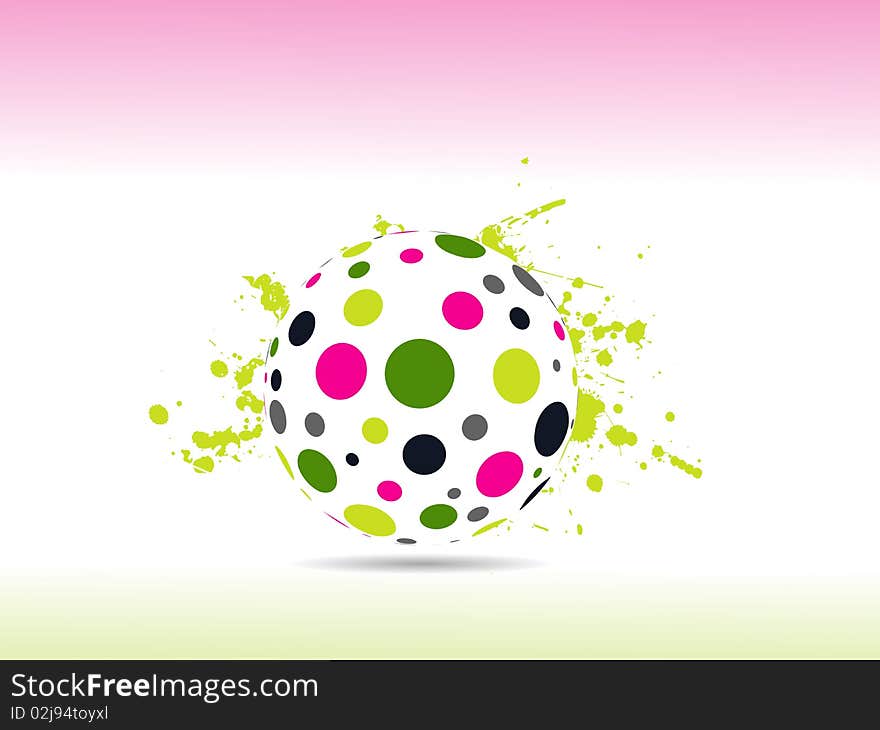 Abstract colorful ball with raster image of vector illustration.