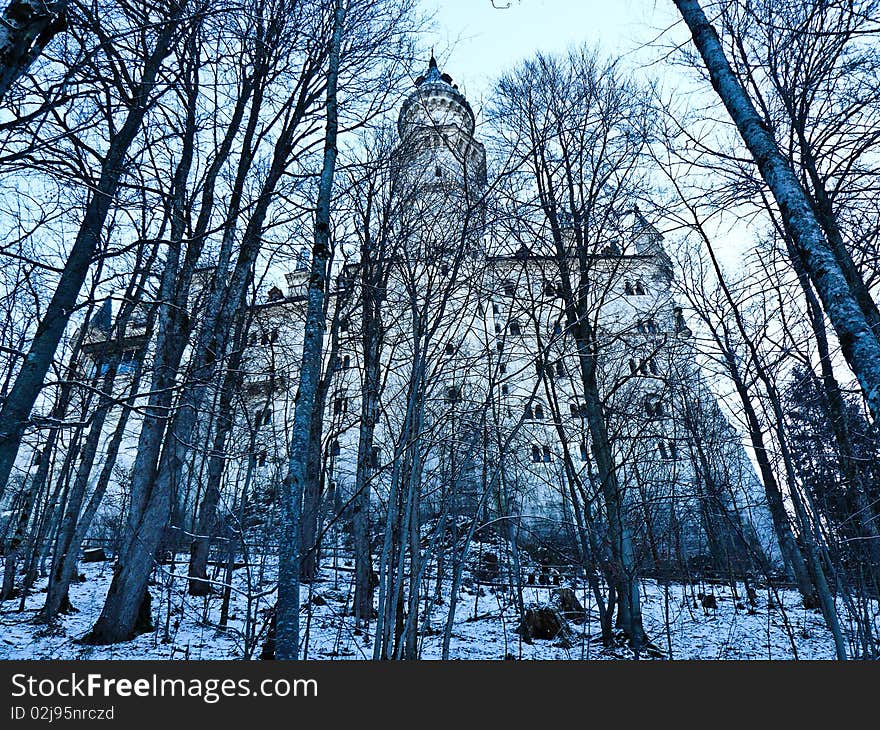 Neuschwanstein Castle is a 19th-century Romanesque Revival palace in southwest Bavaria, Germany. Neuschwanstein Castle is a 19th-century Romanesque Revival palace in southwest Bavaria, Germany