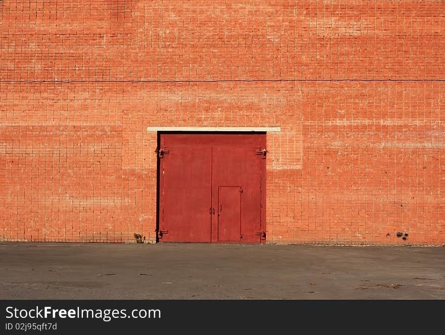 Door in a brick wall. Door in a brick wall