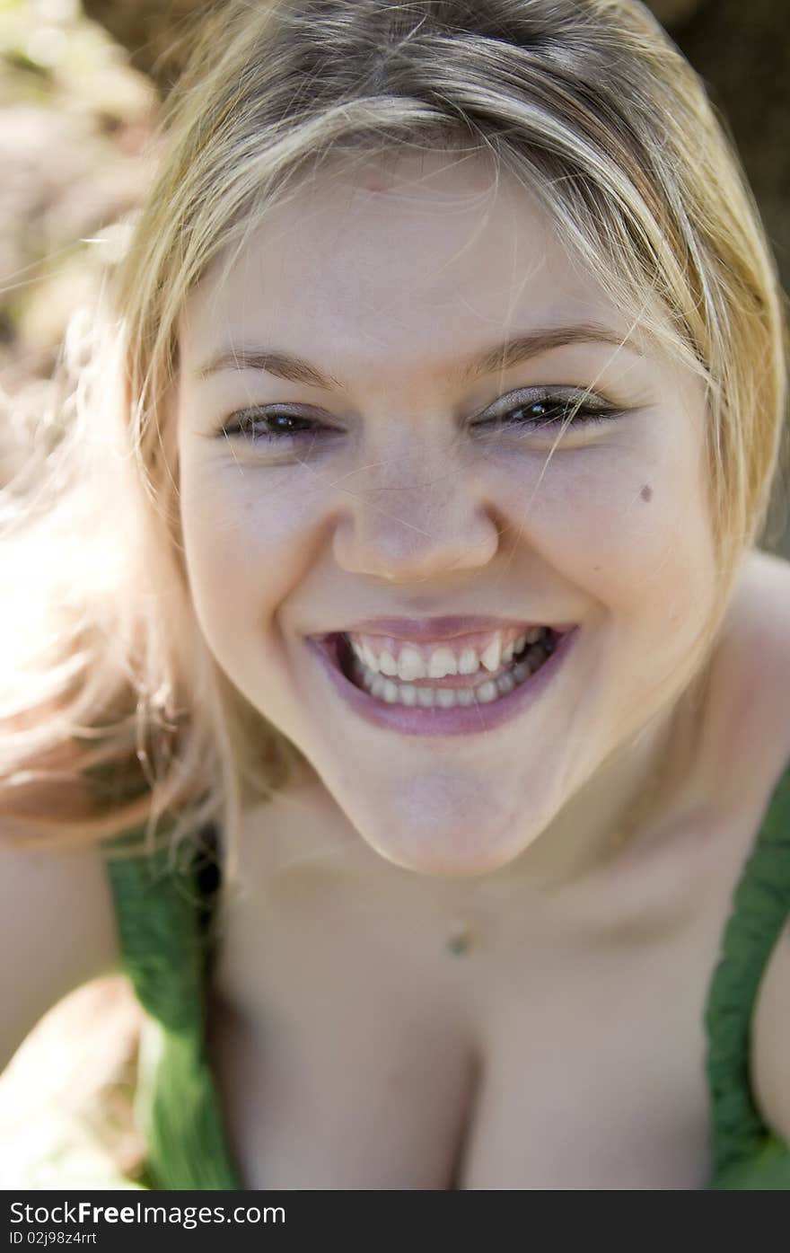 Close-up of a beautiful young woman smiling