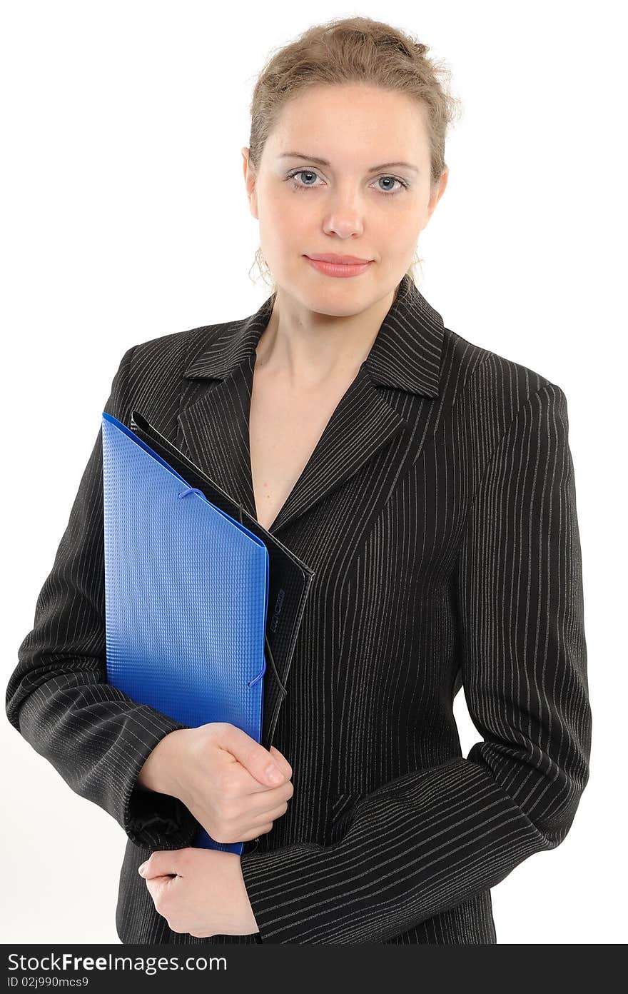 Young Businesswoman Holding A Folder