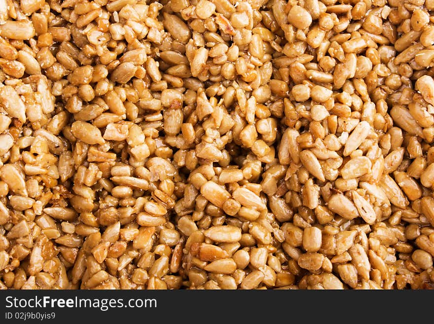 The background of honey sunflower seed bar