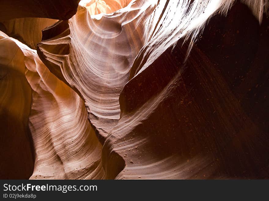 Beautiful rock formations in Antelope Canyon near Page, Arizona