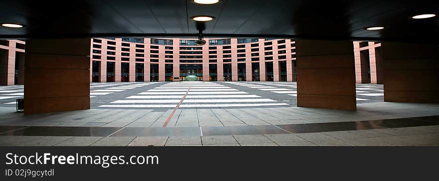 Architectural detail of the European Parliament in Strasbourg. Architectural detail of the European Parliament in Strasbourg