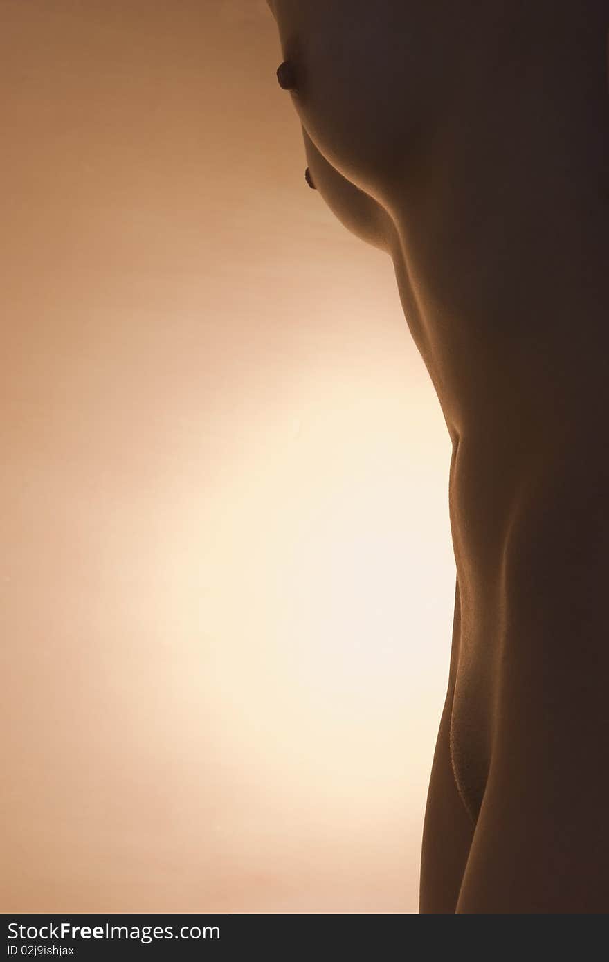 Woman Torso Against Light