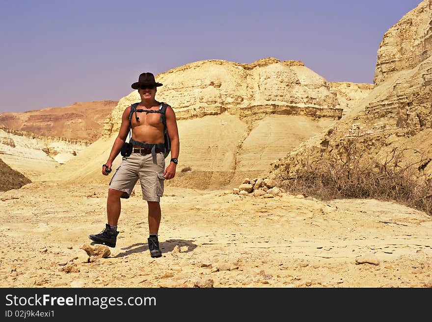 Man Hiking With Backpack