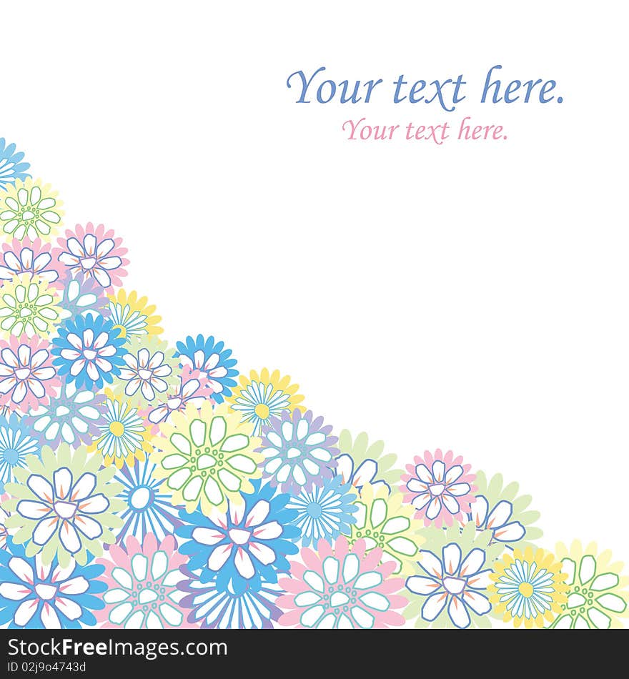 Floral card with sample text