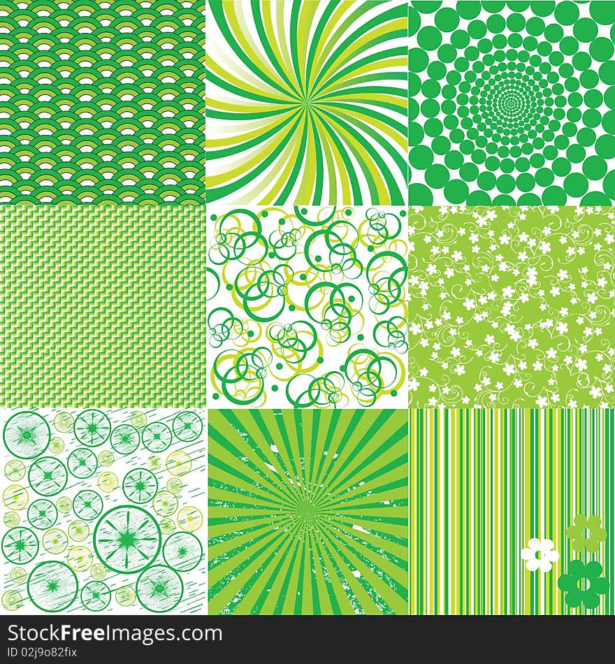 Green and white backgrounds