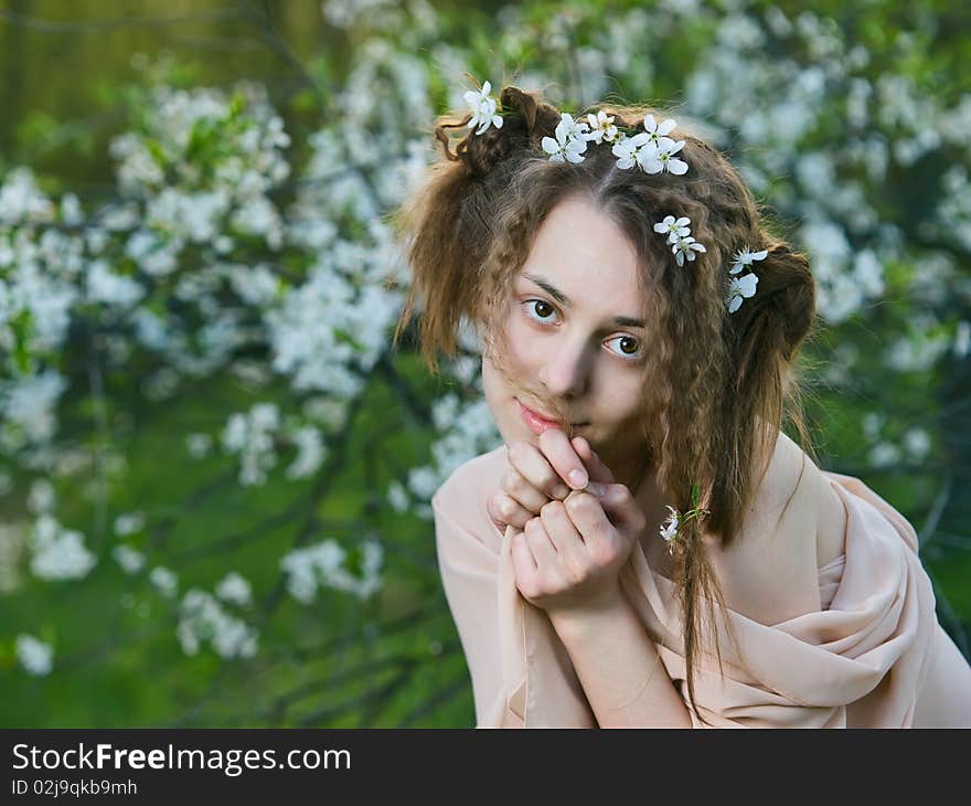 Beauty young girl outdoor