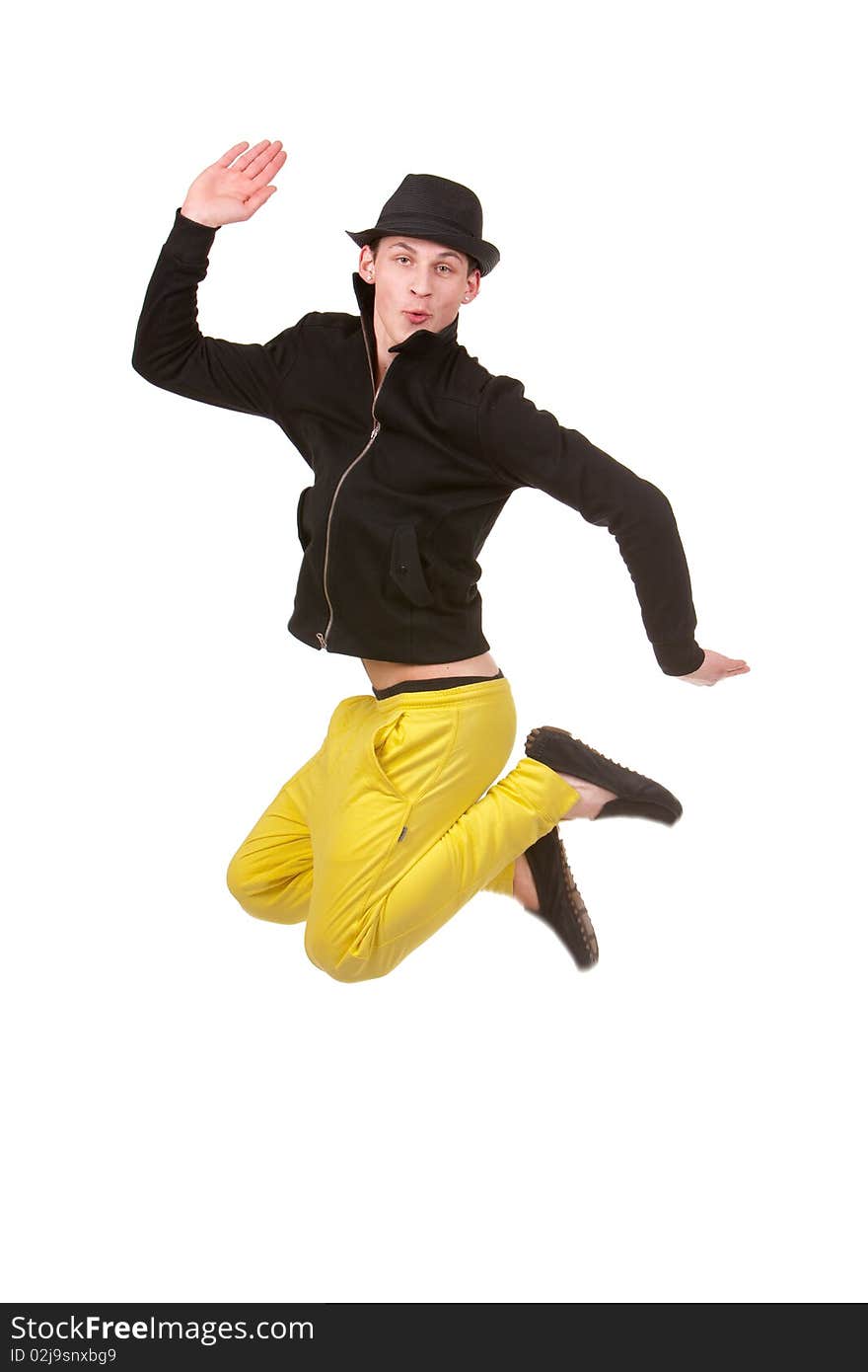 Stylish Young Man Jumping