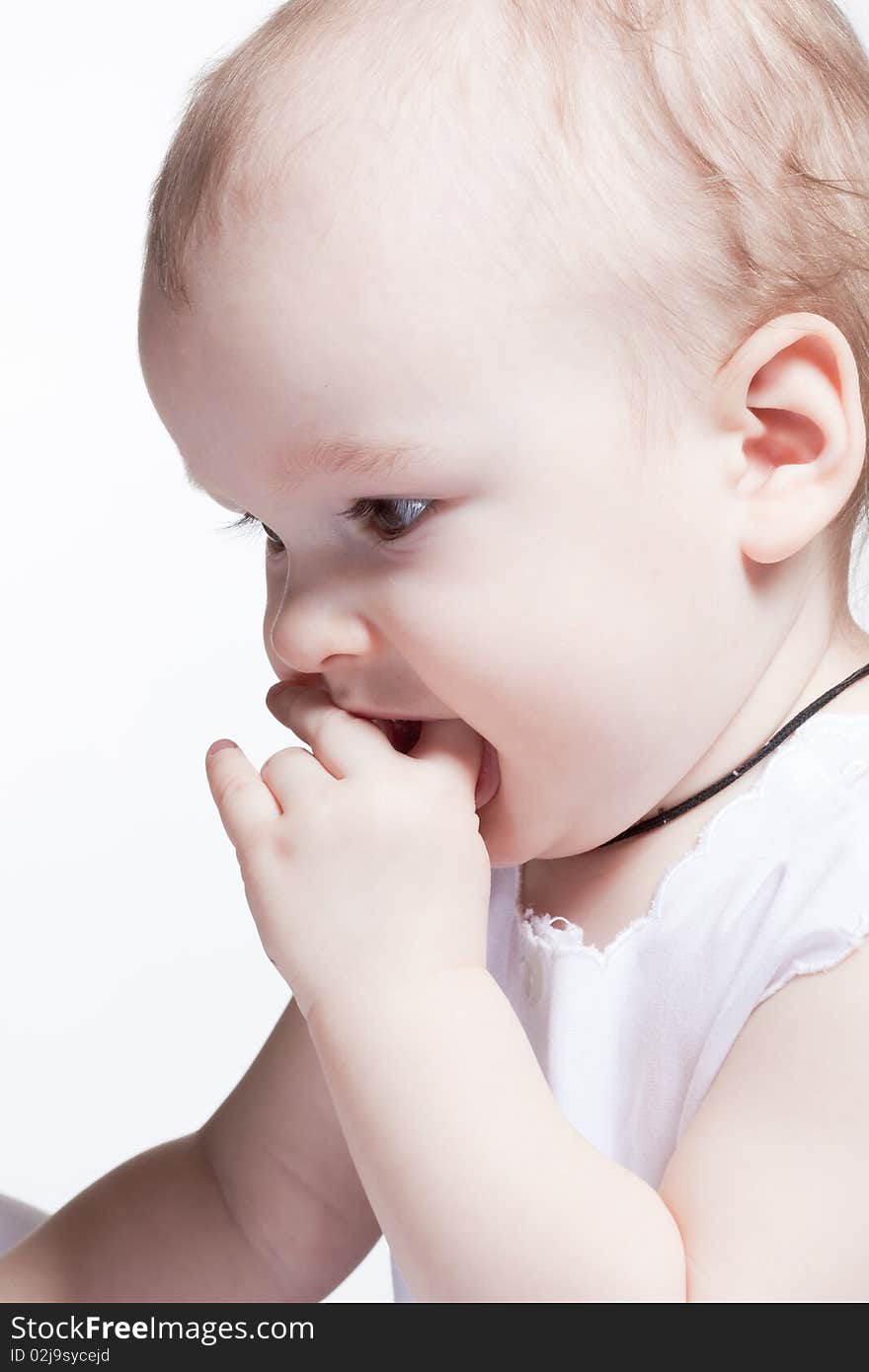 Studio portrait of cute baby