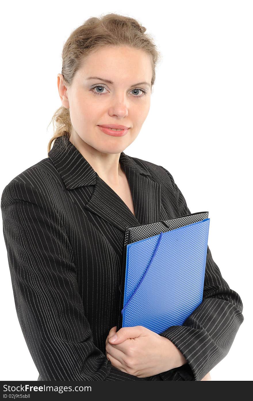 Young Businesswoman Holding A Folder