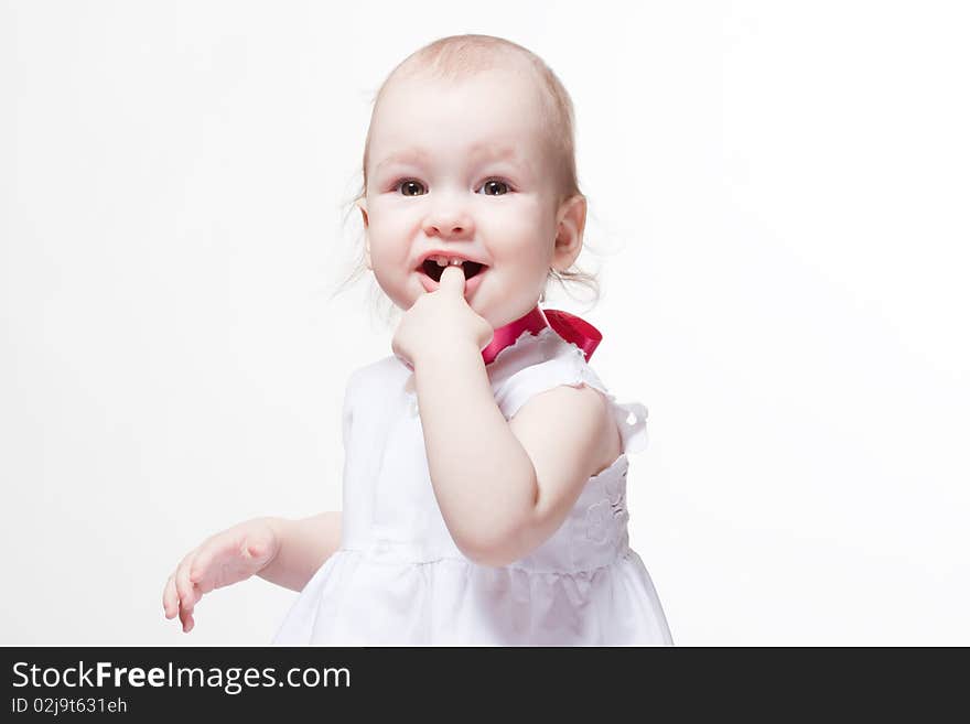 Closeup portrait of a cute baby