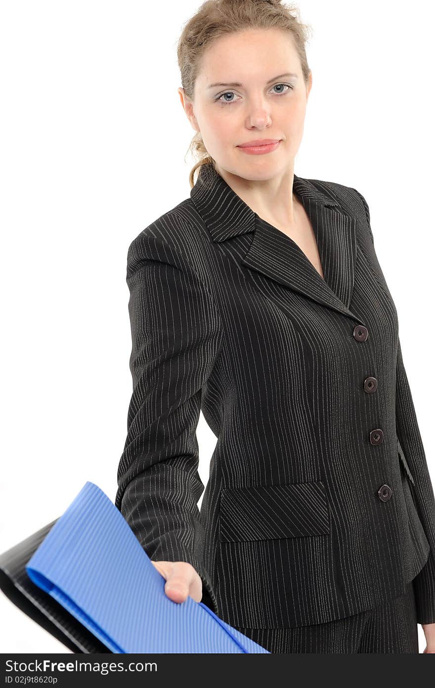 Business woman, giving a folder